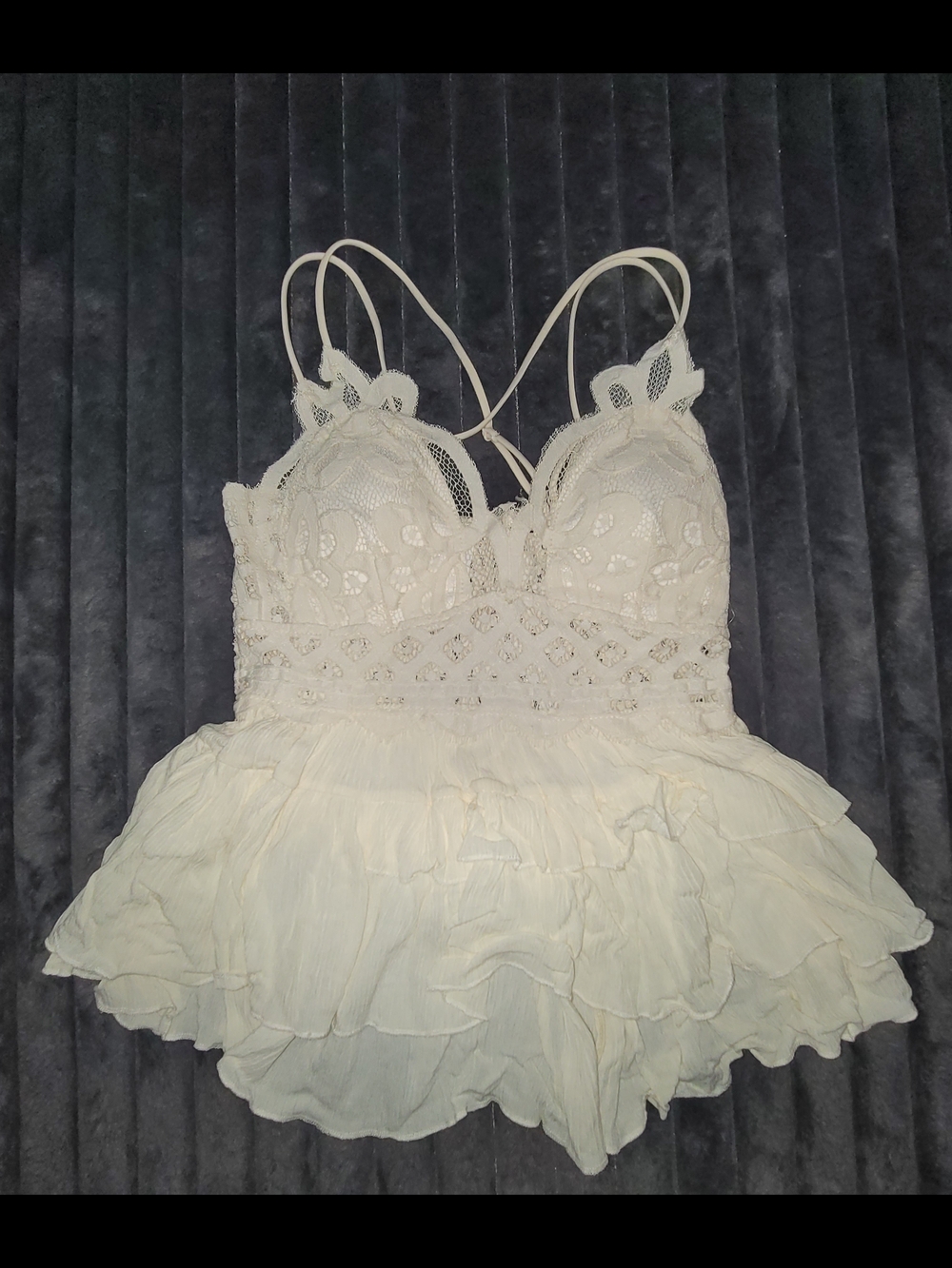 Ivory Lace Ruffled Baby Doll Top
